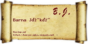 Barna Jákó névjegykártya